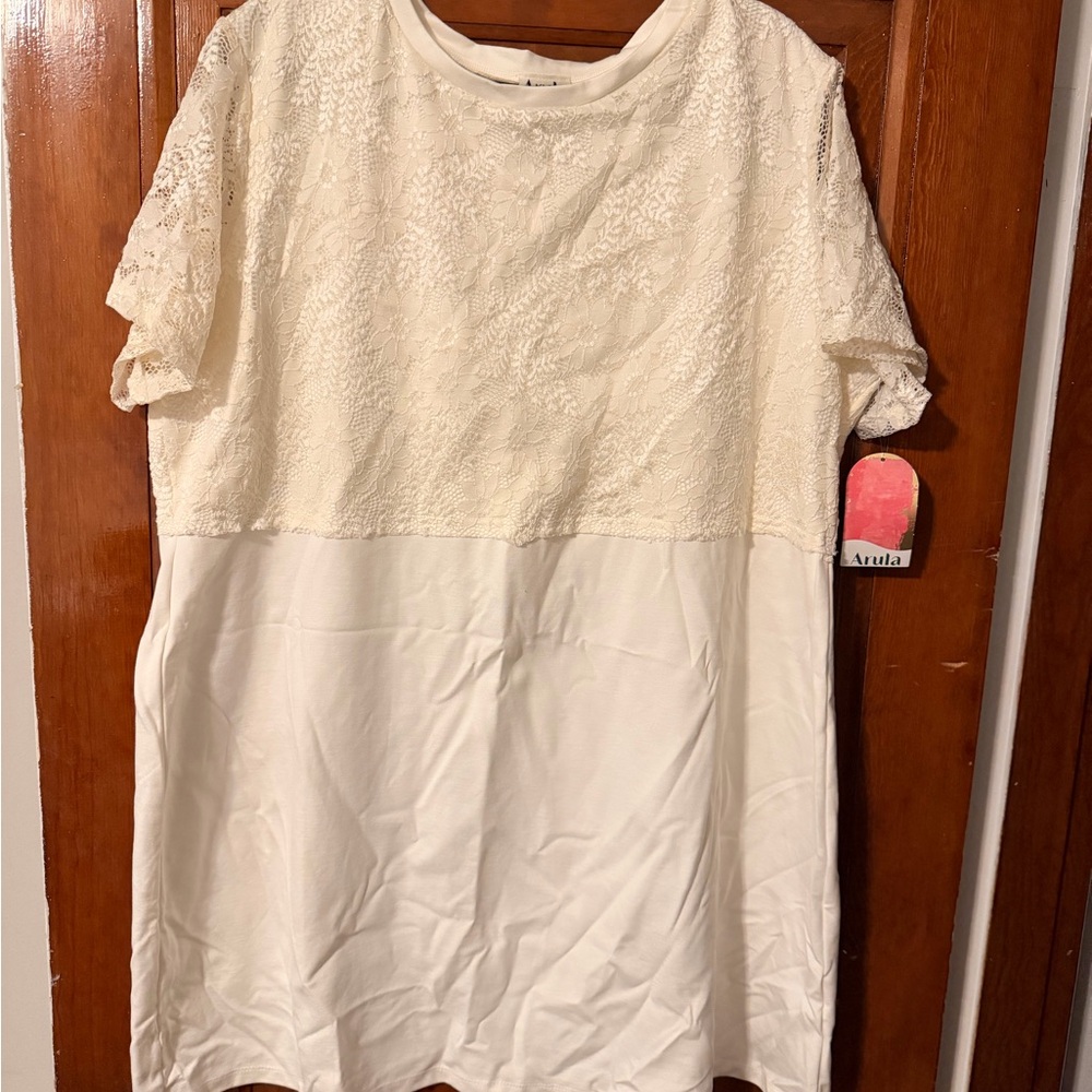 ARULA Cream Lace Mini Dress